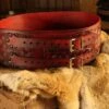 Broad LARP Leather Belt, Red -Larp Fashion Shop breiter larp lederguertel rot br belt wolf2red 1 1280x1280