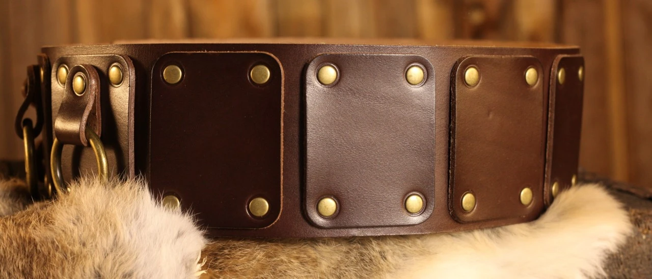 Medieval Broad Belt, 10cm, With Snap-Hook Rings 5 Medieval Broad Belt, 10cm, With Snap-Hook Rings - Image 3