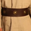 Broad Leather Belt With Decorative Rivets