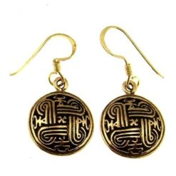 Bronze Earring Shield Knot