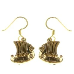 Bronze Earring Viking Boat