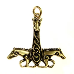 Bronze Pendant Thorshammer 3 Horses