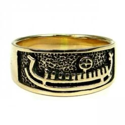 Bronze Ring Viking Boat