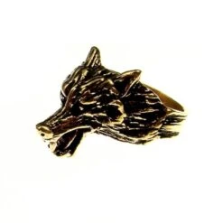 Wolf Head Bronze Ring