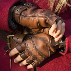 Fingerless Leather Gloves Brown -Larp Fashion Shop fingerlose handschuhe aus leder braun if 101411 4 1280x1280