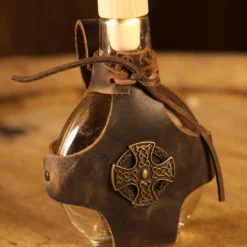 Authentic Canteen With Leather Rack, Celtic Cross