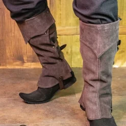 Suede Leather Gaiters -Larp Fashion Shop gamaschen aus veloursleder if rw 2200215h 1 1280x1280