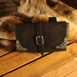 Big Leather Pouch Viking Black