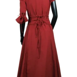Priestess Dress - Dark Red -Larp Fashion Shop kleid priesterin weinrot if 310703 2 1280x1280