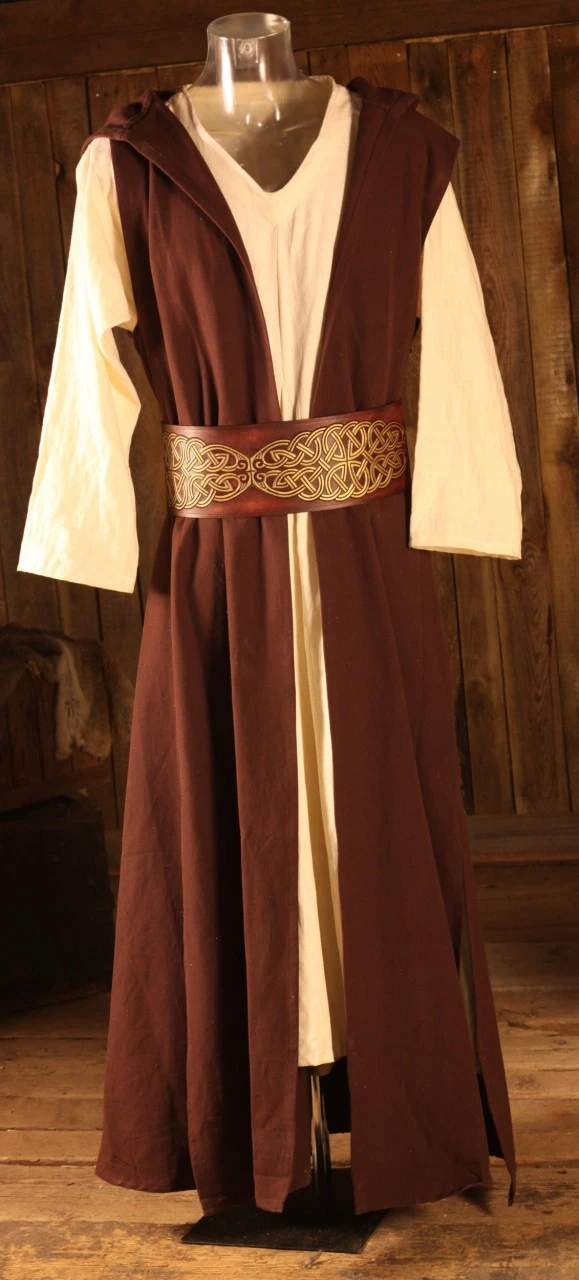 Long Brown Hooded Robe 3 Long Brown Hooded Robe