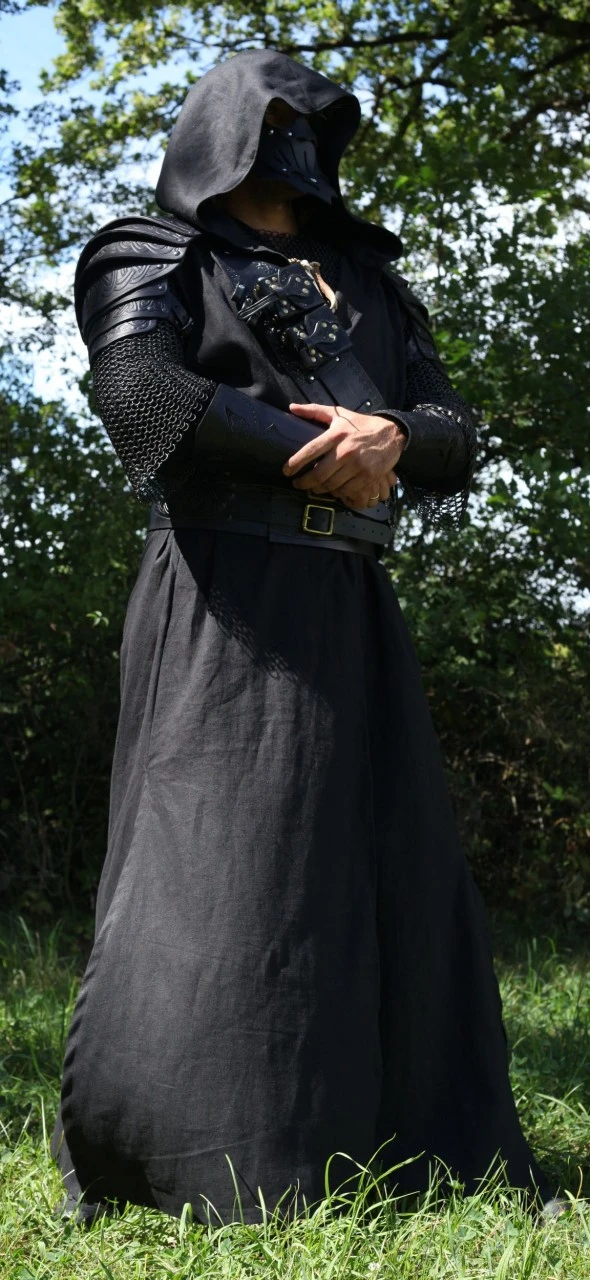 Long Black Hooded Robe 4 Long Black Hooded Robe - Image 2