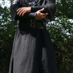 Long Black Hooded Robe 9 Long Black Hooded Robe -Larp Fashion Shop lange schwarze weste mit kapuze lf 371000 3 1280x1280