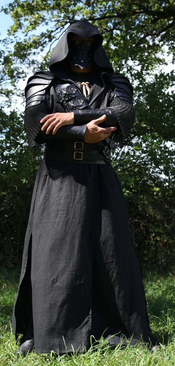 Long Black Hooded Robe 5 Long Black Hooded Robe - Image 3