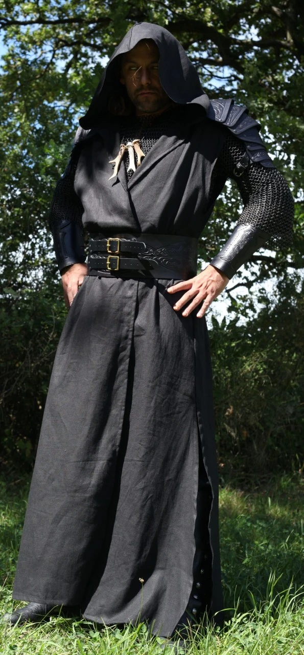 Long Black Hooded Robe 6 Long Black Hooded Robe - Image 4