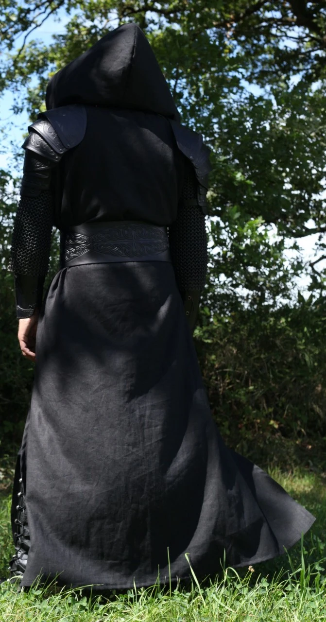 Long Black Hooded Robe 7 Long Black Hooded Robe - Image 5