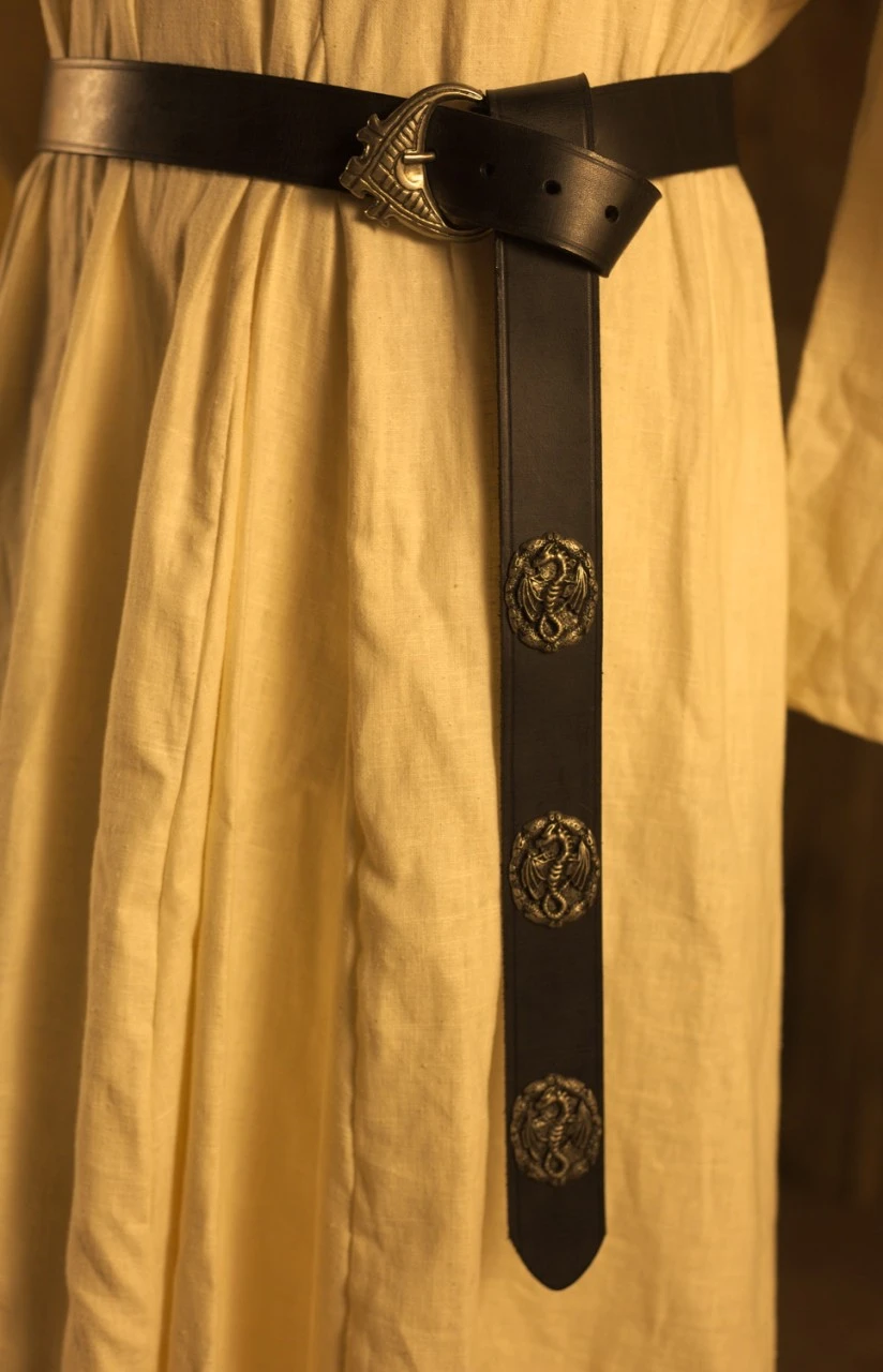 Medieval Long Belt Black Dragon 3 Medieval Long Belt Black Dragon