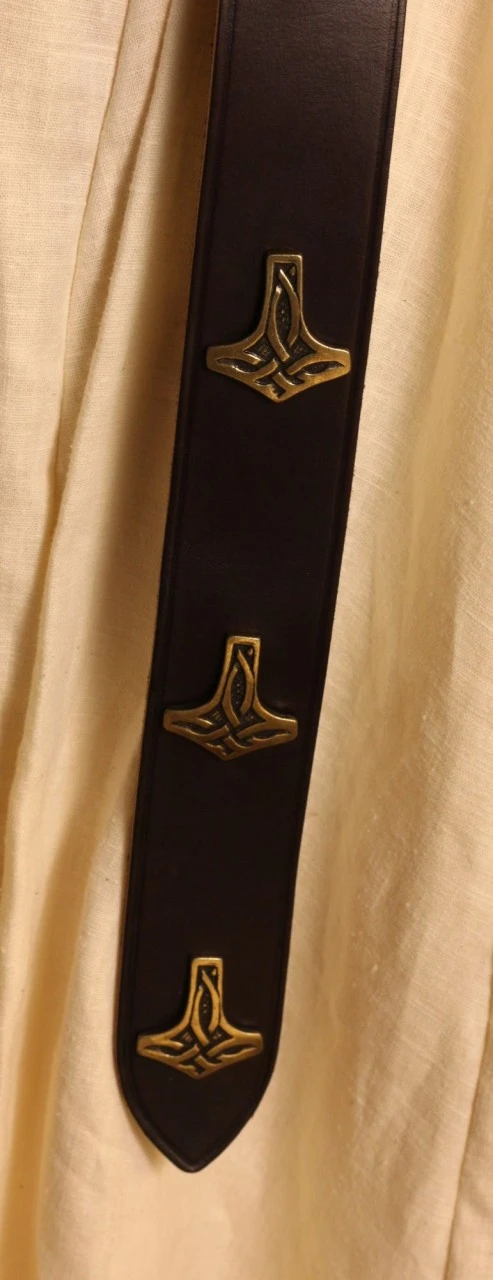 Medieval Long Belt Thor's Hammer Brown 4 Medieval Long Belt Thor's Hammer Brown - Image 2