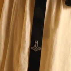 Medieval Long Belt Thor's Hammer Black