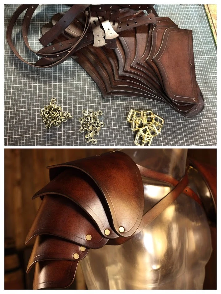 LARP Leather Shoulder Armour DIY Kit 3 LARP Leather Shoulder Armour DIY Kit