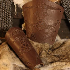 Leather Vambraces Norse Embossing