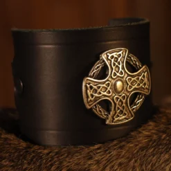 Leather Wrist Cuff Celtic Cross Black 6cm -Larp Fashion Shop lederarmband 6cm keltenkreuz schwarz lt ab6030skk 1 1280x1280