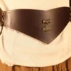 Leather Waist Belt With Thors Hammer