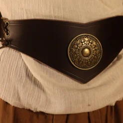 Medieval Waist Belt With Big Viking Rivet