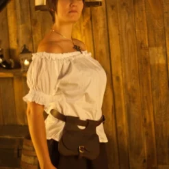 Frilled, Short Sleeved Medieval Blouse