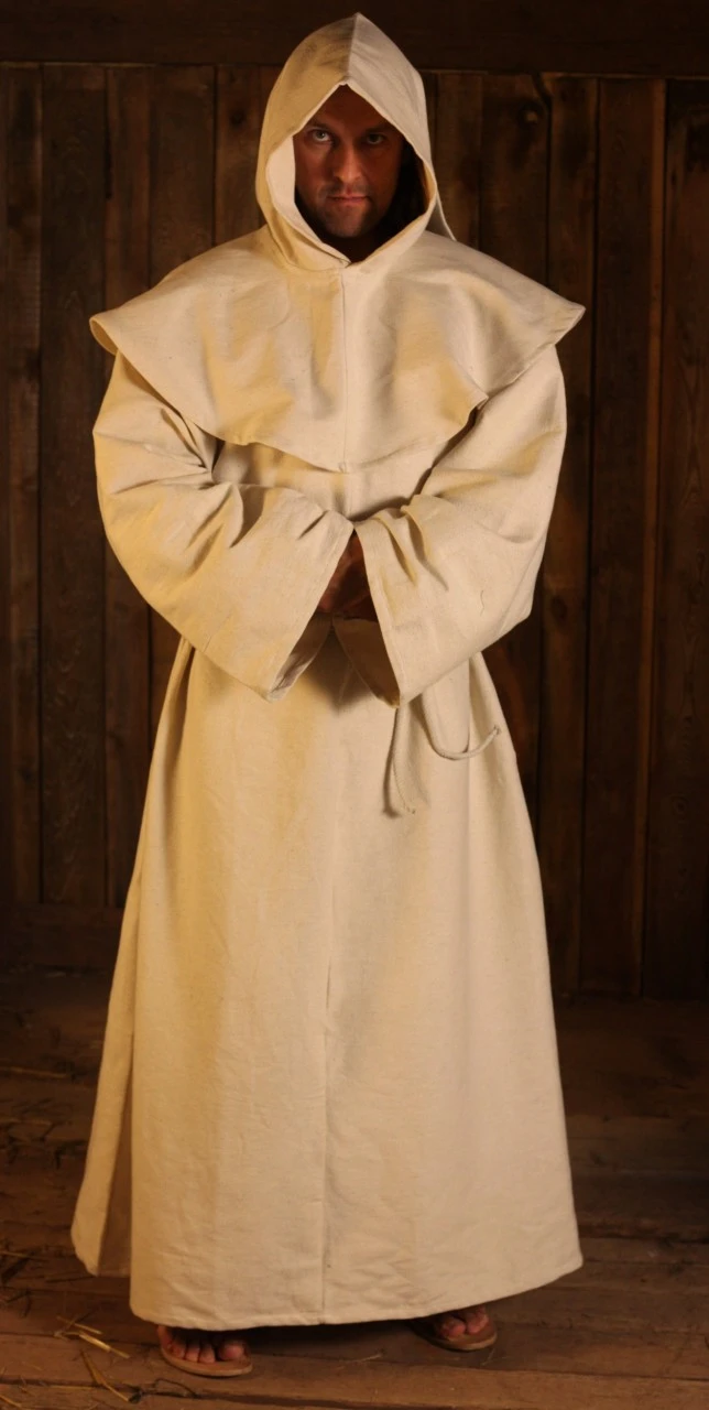 Historically Inspired Cream Monk’s Robe 3 Historically Inspired Cream Monk’s Robe