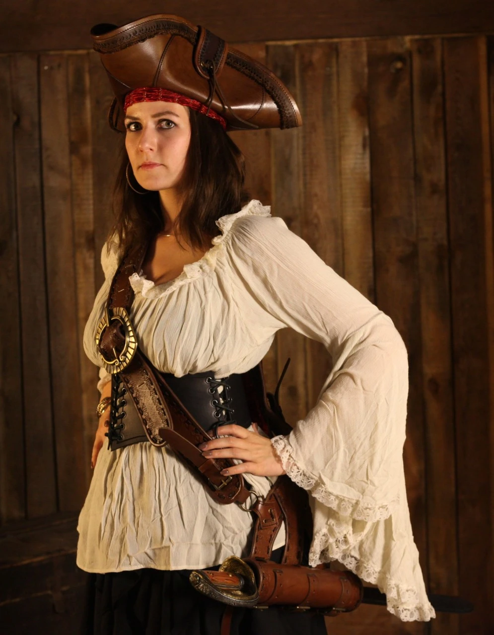 Pirate Hat - Brown 7 Pirate Hat - Brown - Image 5