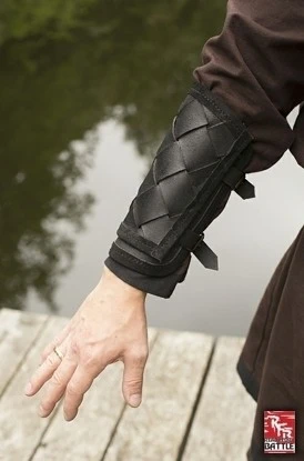 Leather Viking Bracers Black 3 Leather Viking Bracers Black