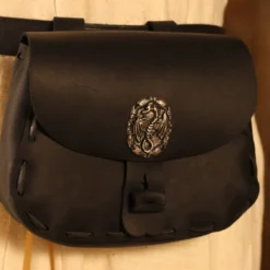 Black Medieval Pouch Dragon