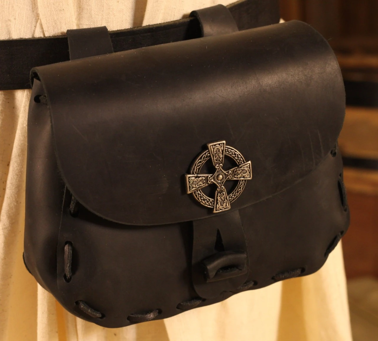 Black Medieval Pouch Celtic King 3 Black Medieval Pouch Celtic King