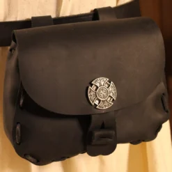 Black Medieval Pouch Celtic Cross