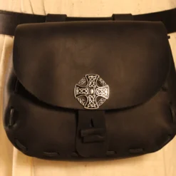 Black Medieval Pouch High Celtic Cross