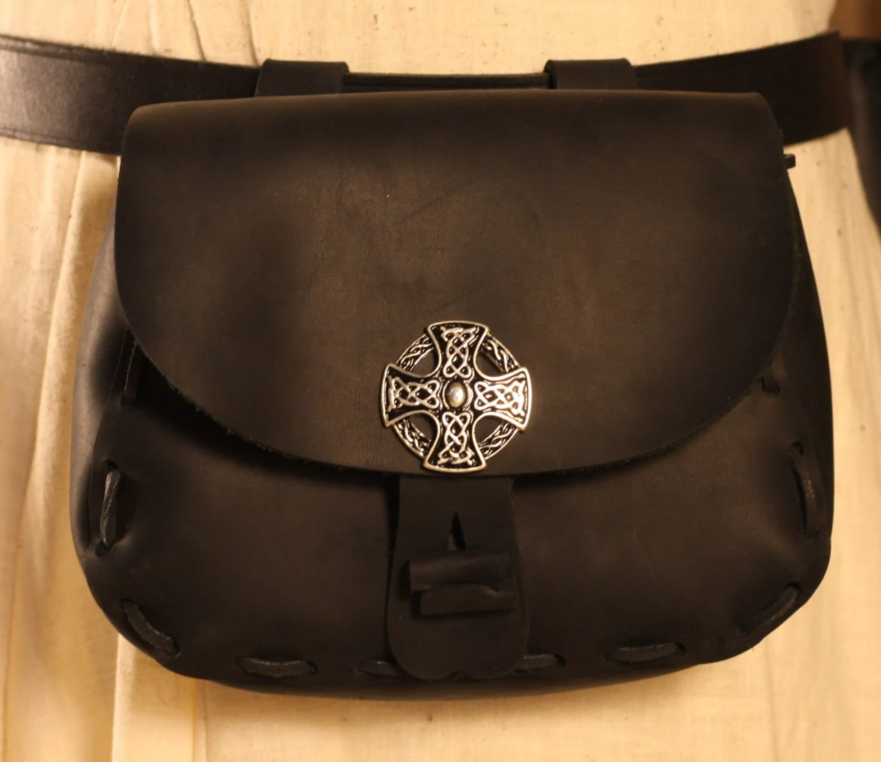 Black Medieval Pouch High Celtic Cross 3 Black Medieval Pouch High Celtic Cross