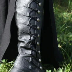 Black Medieval Boots, Ornamental Lacing