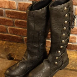 Black Medieval Boots, Ornamental Lacing -Larp Fashion Shop schwarze mittelalterstiefel zierschnuerung pl goth109 b 3 1280x1280