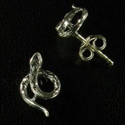 Snake Silver Ear Stud (1 Pair)