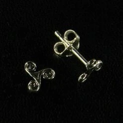 Triskel Silver Ear Stud (1 Pair)