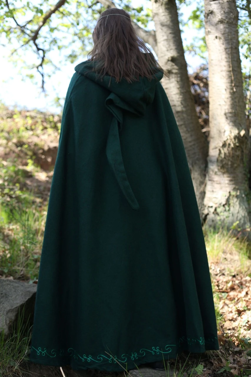 Woolen Cloak With Long Hood And Embroidery 5 Woolen Cloak With Long Hood And Embroidery - Image 3