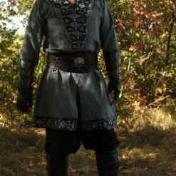 Viking Tunic With Leather Applications -Larp Fashion Shop wikinger tunika mit lederapplikationen lc 8149blgr 2 1280x1280