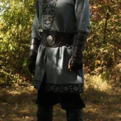 Viking Tunic With Leather Applications -Larp Fashion Shop wikinger tunika mit lederapplikationen lc 8149blgr 3 1280x1280