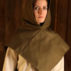 Wool Liripipe Bjorn Mustard -Larp Fashion Shop woll gugel bjorn herbstgruen bs 040002 bl40 4 1280x1280