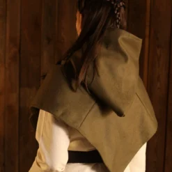 Wool Liripipe Bjorn Mustard -Larp Fashion Shop woll gugel bjorn herbstgruen bs 040002 bl40 5 1280x1280