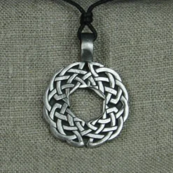 Pewter Pendant Braided Circle
